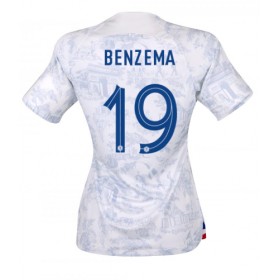 Damen Fußballbekleidung Frankreich Karim Benzema #19 Auswärtstrikot WM 2022 Kurzarm
